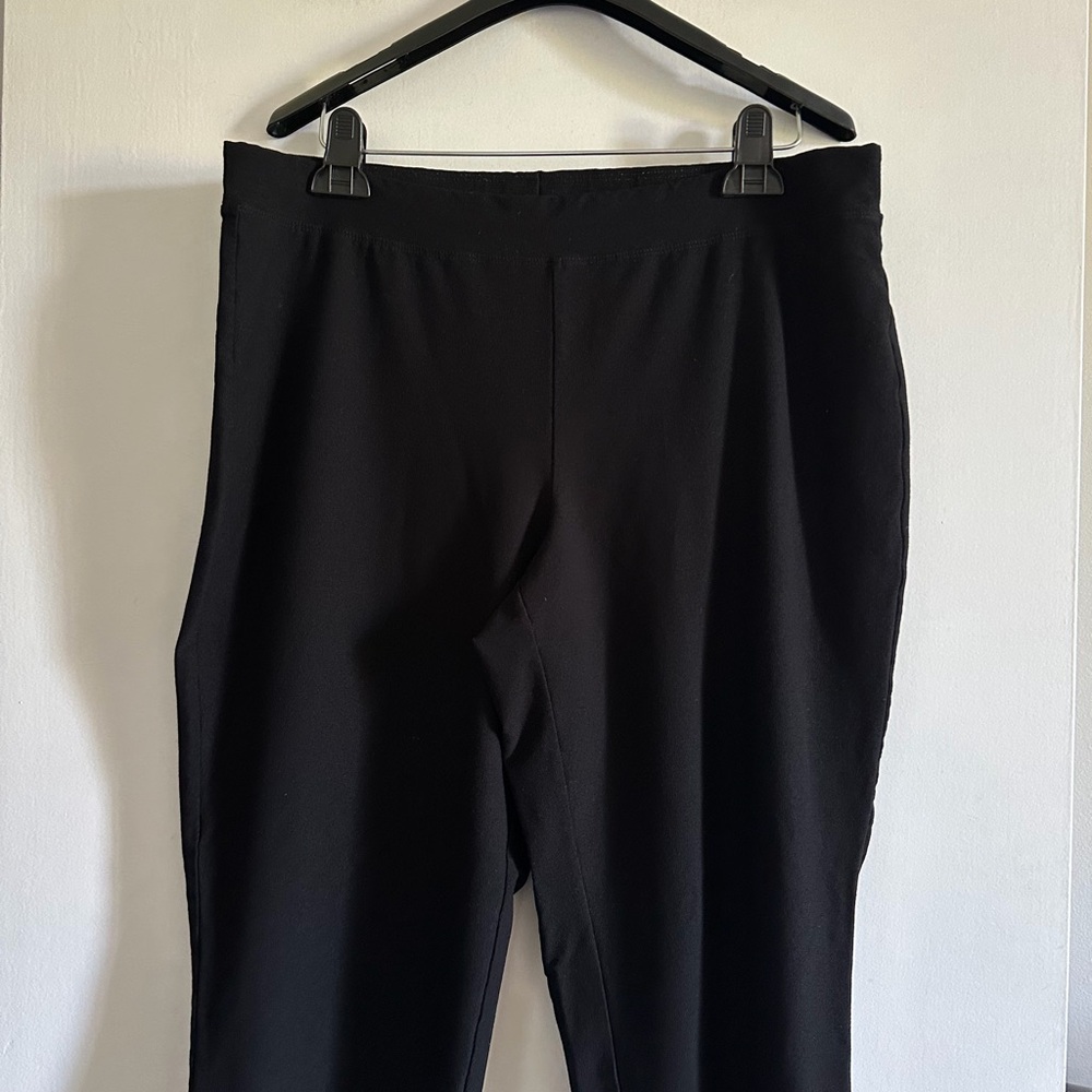 Eileen Fisher Black Stretch Business Casual Straight Leg Pants size Large - Picture 3 of 7